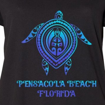 Pensacola Beach Florida Beach Souvenirs Sea Turtle Tribal Women's Plus Size T-Shirt