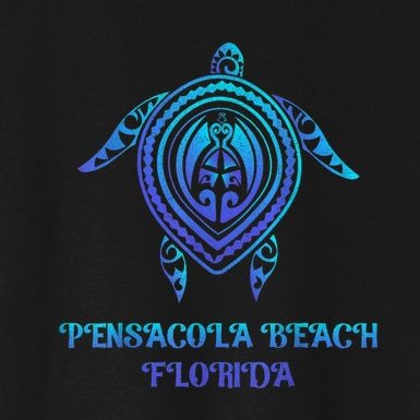 Pensacola Beach Florida Beach Souvenirs Sea Turtle Tribal Women's Crop Top Tee