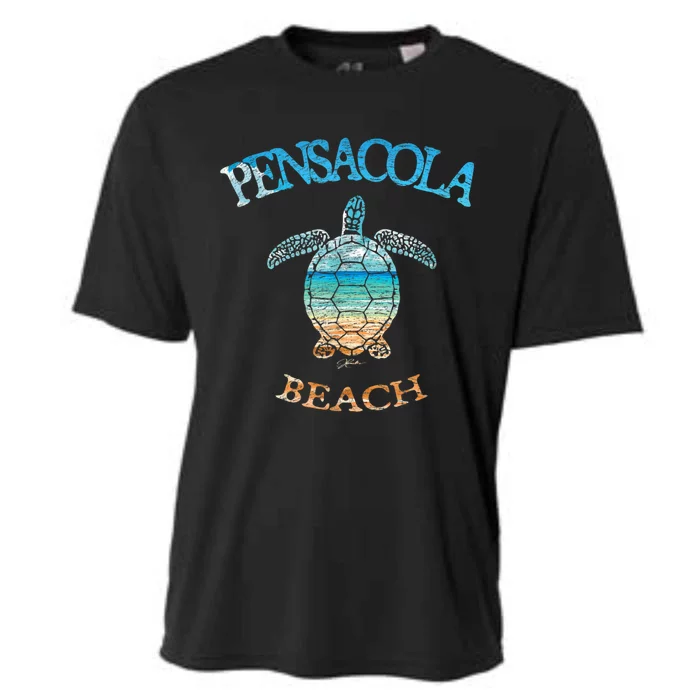 Pensacola Beach, FL, Sea Turtle Cooling Performance Crew T-Shirt