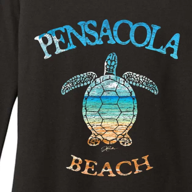 Pensacola Beach, FL, Sea Turtle Womens CVC Long Sleeve Shirt