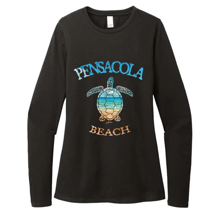 Pensacola Beach, FL, Sea Turtle Womens CVC Long Sleeve Shirt