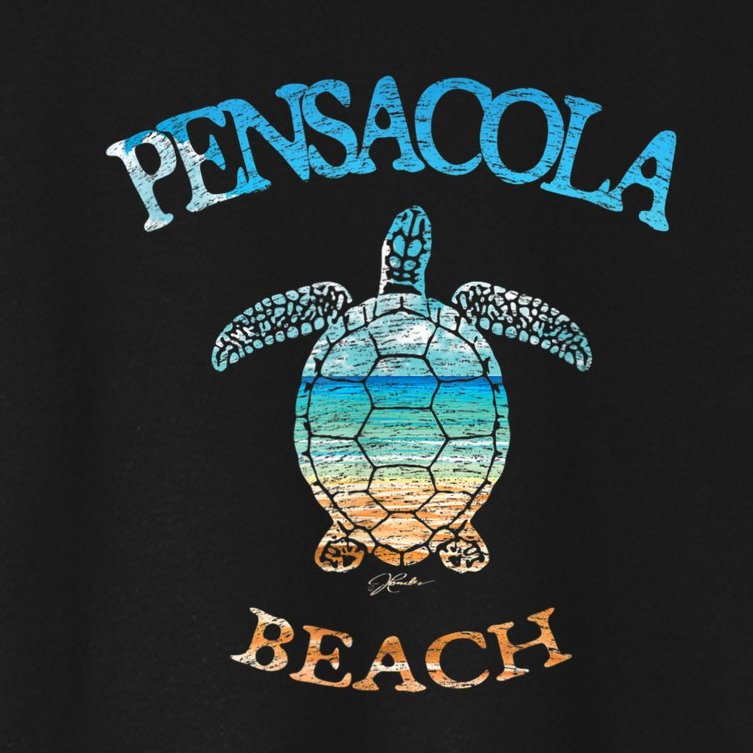 Pensacola Beach, FL, Sea Turtle Women's Crop Top Tee