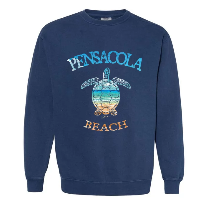 Pensacola Beach, FL, Sea Turtle Garment-Dyed Sweatshirt