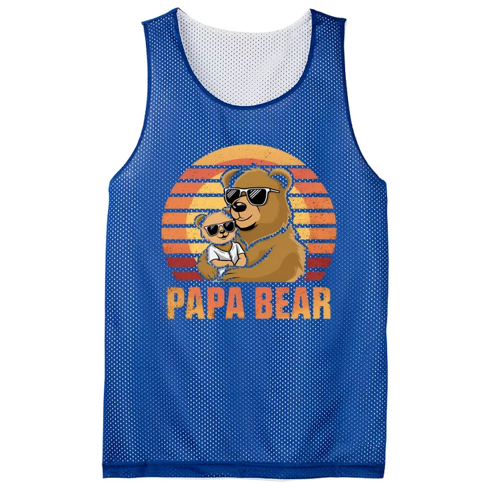 Papa Bear FatherS Day Papa Bear Matching Family Cool Gift Mesh Reversible Basketball Jersey Tank