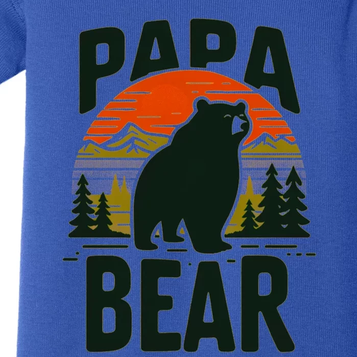 Papa Bear For Proud Dad Husband Uncle Grizzly Fathers Day Cool Gift Baby Bodysuit