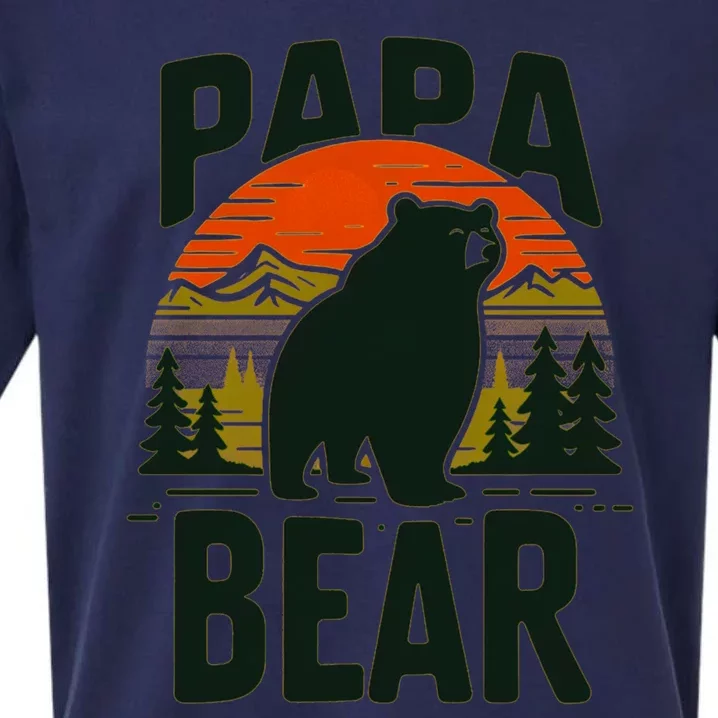 Papa Bear For Proud Dad Husband Uncle Grizzly Fathers Day Cool Gift Sueded Cloud Jersey T-Shirt