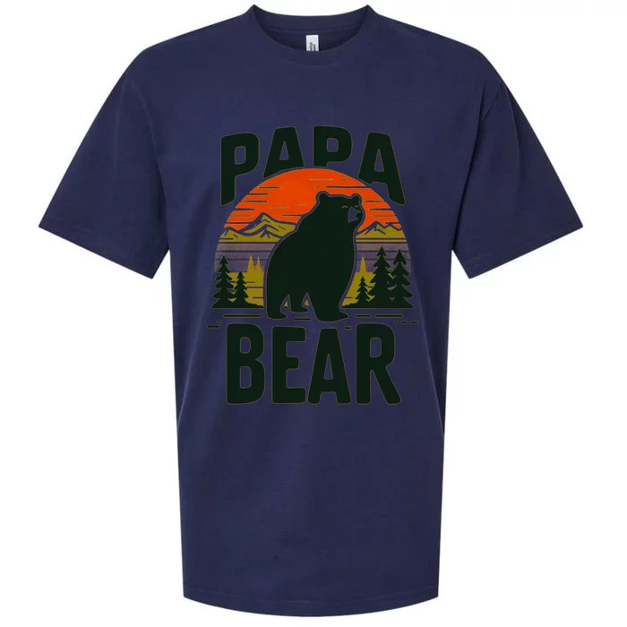 Papa Bear For Proud Dad Husband Uncle Grizzly Fathers Day Cool Gift Sueded Cloud Jersey T-Shirt