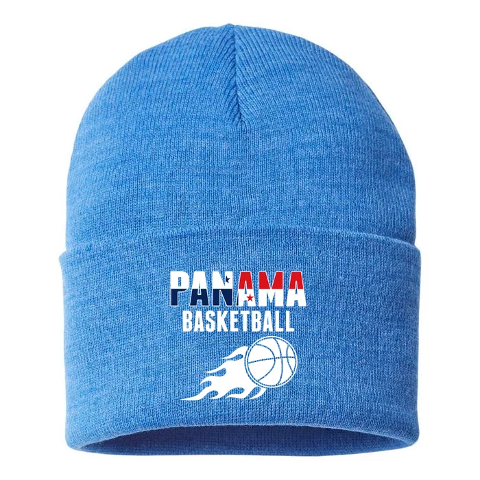 Panama Basketball Fans Jersey Gift Panaian Flag Sport Lovers Gift Sustainable Knit Beanie