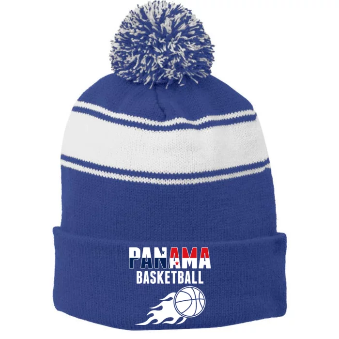 Panama Basketball Fans Jersey Gift Panaian Flag Sport Lovers Gift Stripe Pom Pom Beanie