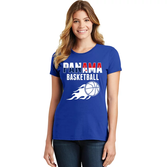 Panama Basketball Fans Jersey Gift Panaian Flag Sport Lovers Gift Women's T-Shirt