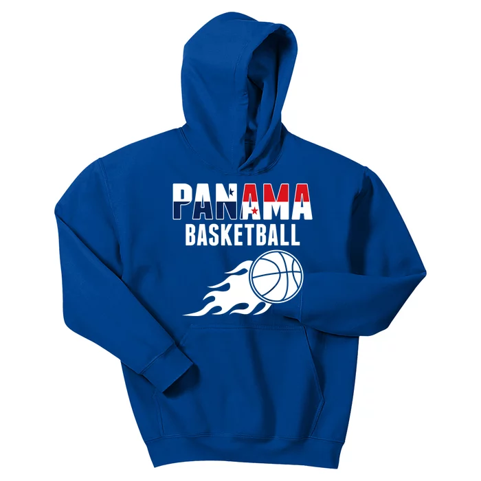 Panama Basketball Fans Jersey Gift Panaian Flag Sport Lovers Gift Kids Hoodie