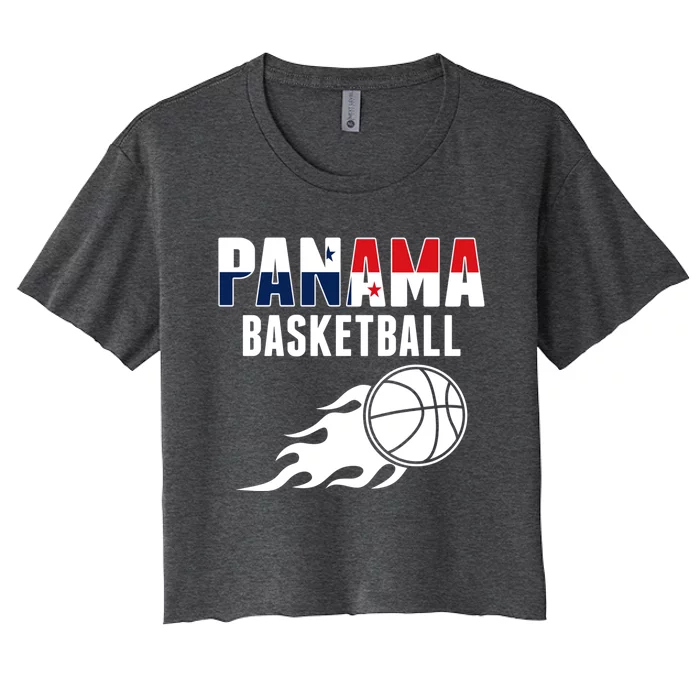 Panama Basketball Fans Jersey Gift Panaian Flag Sport Lovers Gift Women's Crop Top Tee