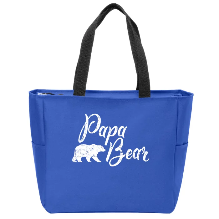 Papa Bear Fathers Day Cute Gift Zip Tote Bag