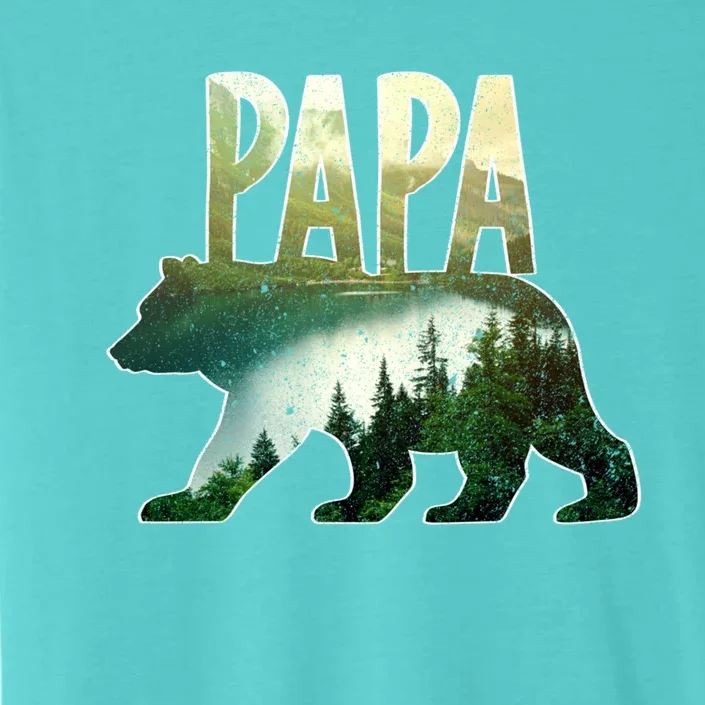 Papa Bear Forest Lake Mountain Scene Outdoors FatherS Day Gift ChromaSoft Performance T-Shirt