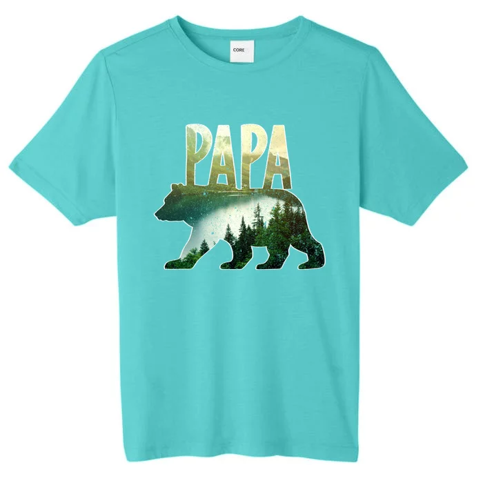 Papa Bear Forest Lake Mountain Scene Outdoors FatherS Day Gift ChromaSoft Performance T-Shirt