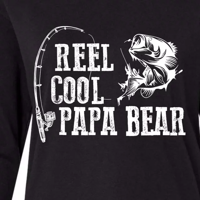 Papa Bear Fishing Reel Cool Papa Bear Womens Cotton Relaxed Long Sleeve T-Shirt