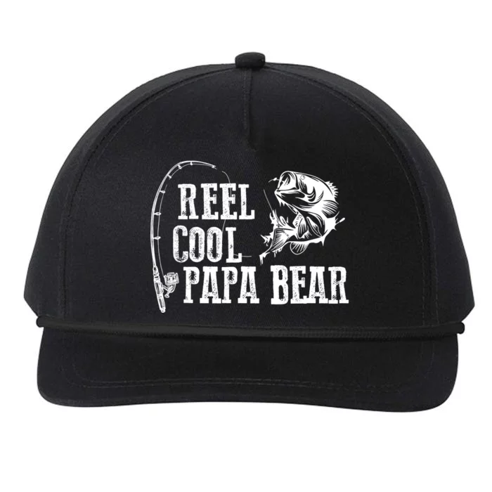 Papa Bear Fishing Reel Cool Papa Bear Snapback Five-Panel Rope Hat