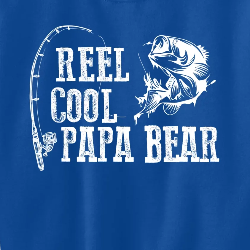 Papa Bear Fishing: Reel Cool Papa Bear Funny Gift Kids Sweatshirt