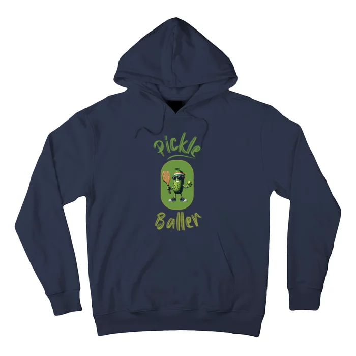 Pickle Baller Funny Pickleball Hoodie