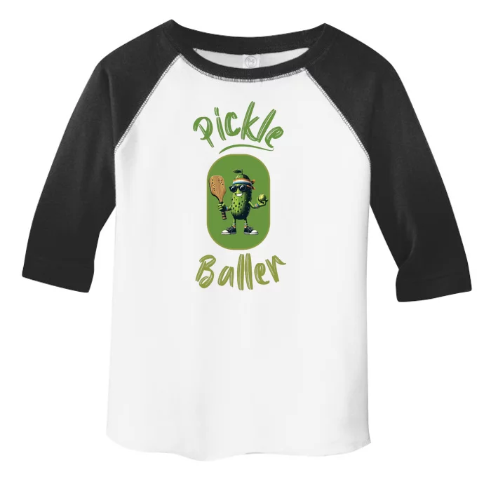 Pickle Baller Funny Pickleball Toddler Fine Jersey T-Shirt