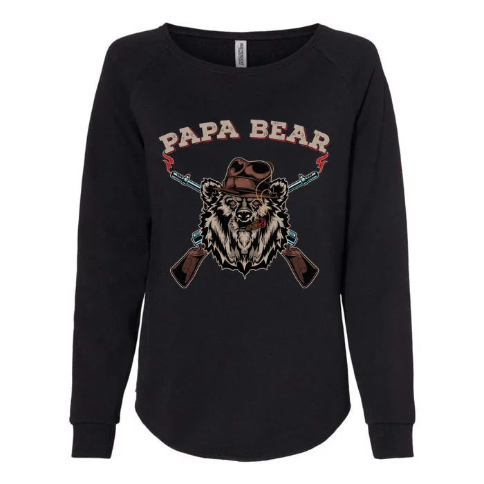 Papa Bear Funny Gift Gangster Christmas Birthday Gift Womens California Wash Sweatshirt