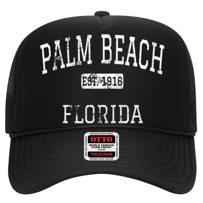 Palm Beach Florida FL Vintage High Crown Mesh Trucker Hat