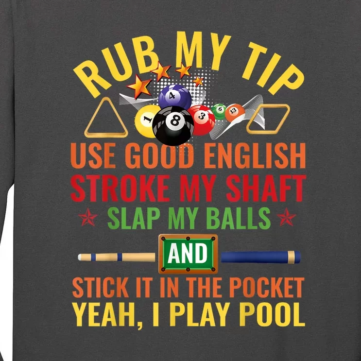 Pool Billiards Funny Billiard Player Table Sport Game Play Gift Tall Long Sleeve T-Shirt