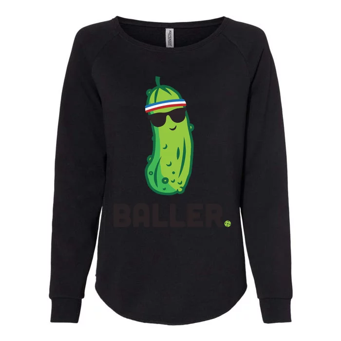 Pickle Baller Funny Pickleball Womens California Wash Sweatshirt