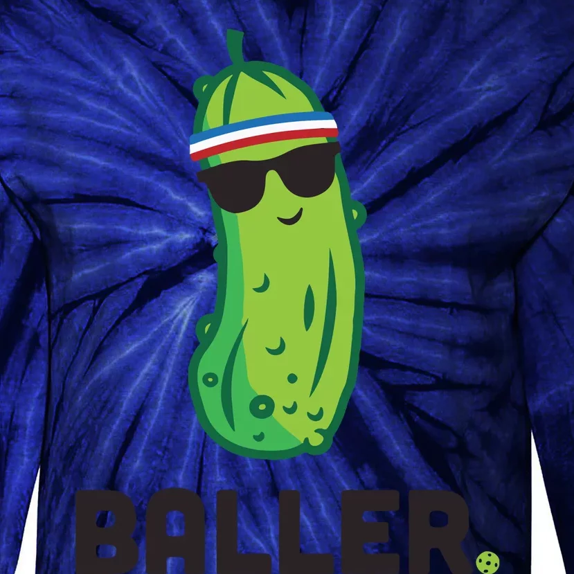 Pickle Baller Funny Pickleball Tie-Dye Long Sleeve Shirt