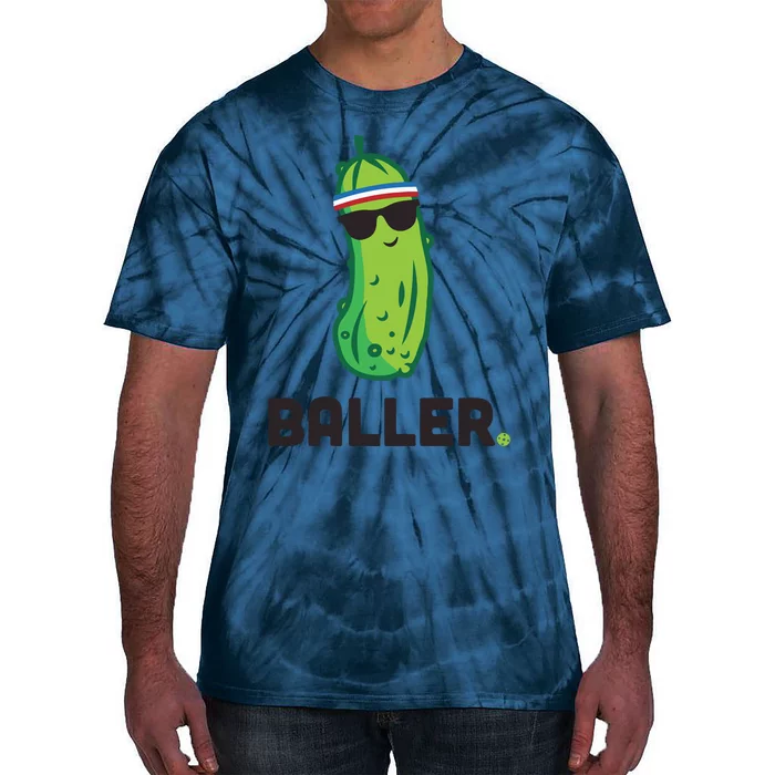 Pickle Baller Funny Pickleball Tie-Dye T-Shirt