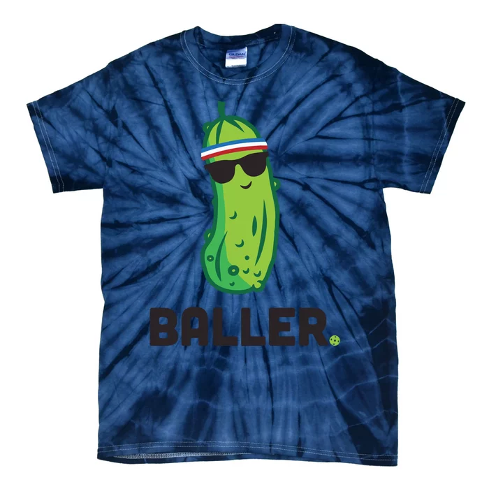 Pickle Baller Funny Pickleball Tie-Dye T-Shirt