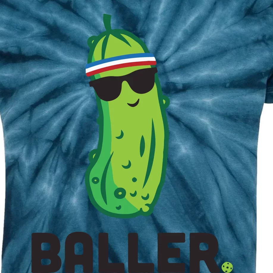 Pickle Baller Funny Pickleball Kids Tie-Dye T-Shirt