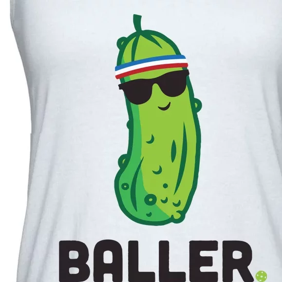 Pickle Baller Funny Pickleball Ladies Essential Flowy Tank