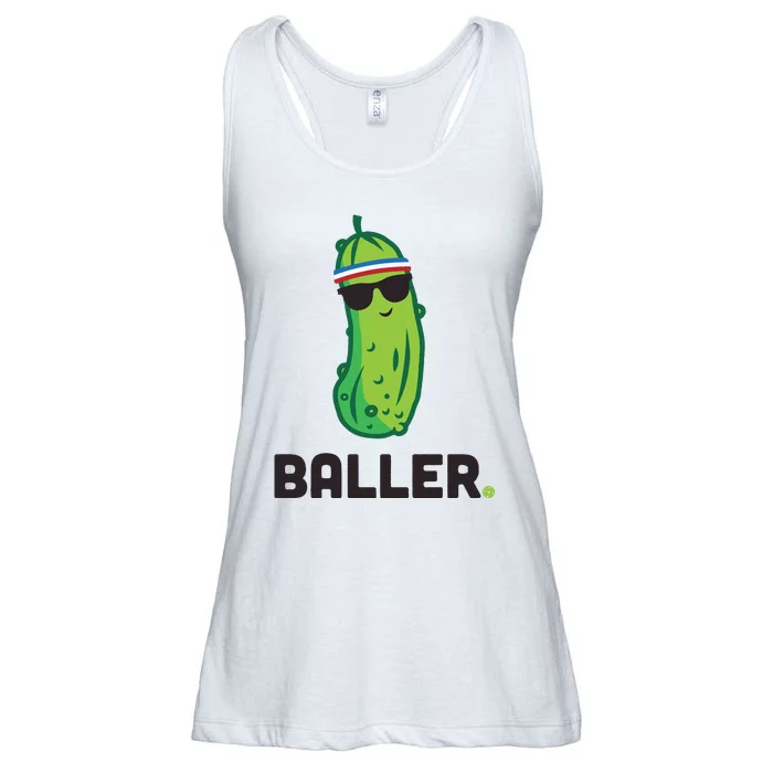 Pickle Baller Funny Pickleball Ladies Essential Flowy Tank