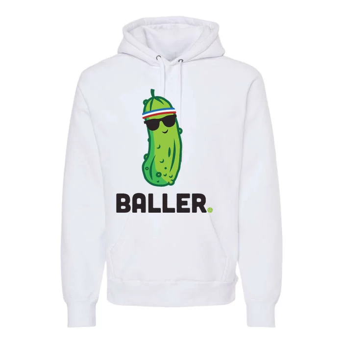 Pickle Baller Funny Pickleball Premium Hoodie