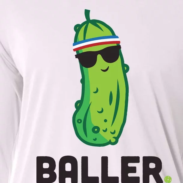 Pickle Baller Funny Pickleball Cooling Performance Long Sleeve Crew