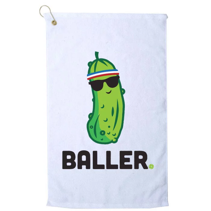 Pickle Baller Funny Pickleball Platinum Collection Golf Towel