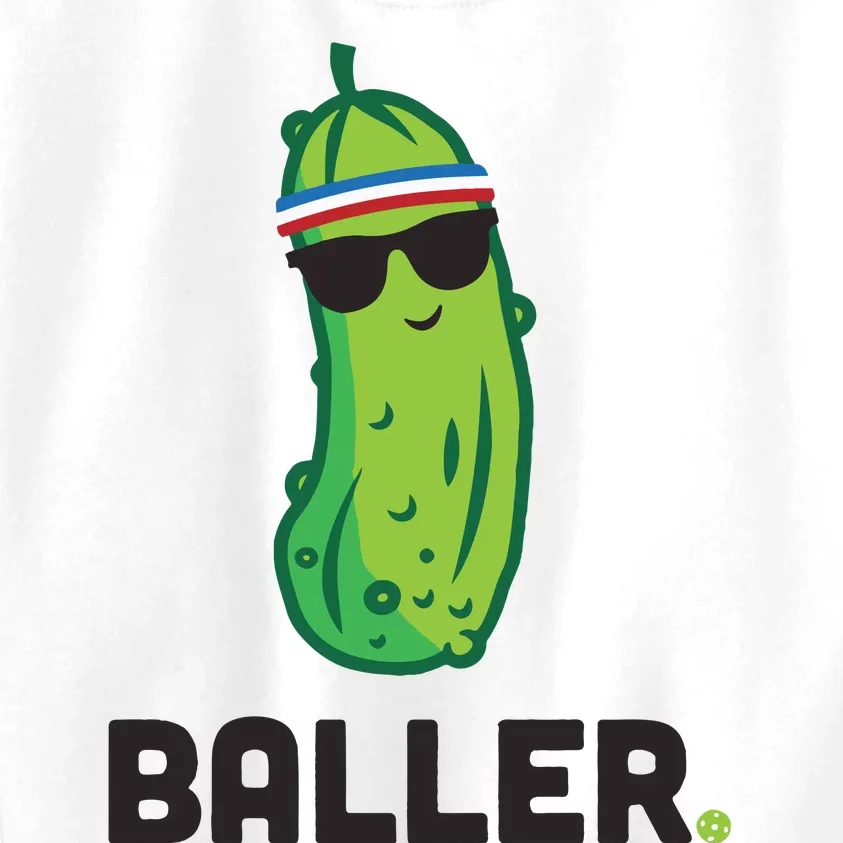 Pickle Baller Funny Pickleball Kids Sweatshirt