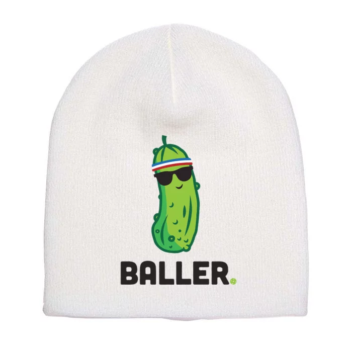 Pickle Baller Funny Pickleball Short Acrylic Beanie