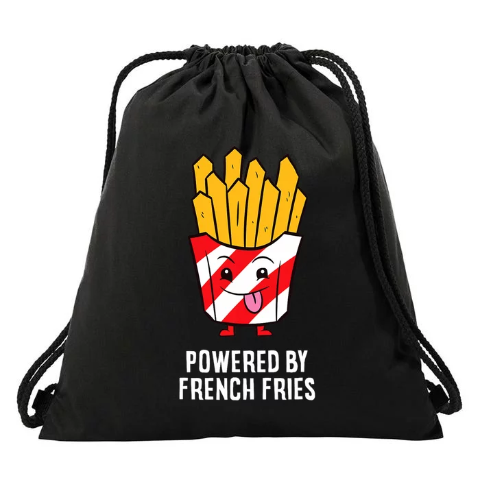 Powered By French Fries Drawstring Bag