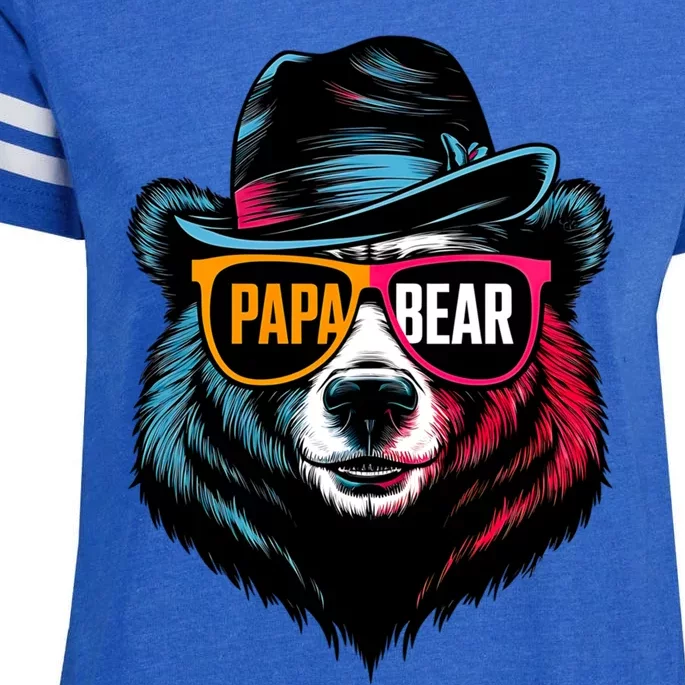 Papa Bear Face Sunglasses Papa Bear Gift Enza Ladies Jersey Football T-Shirt