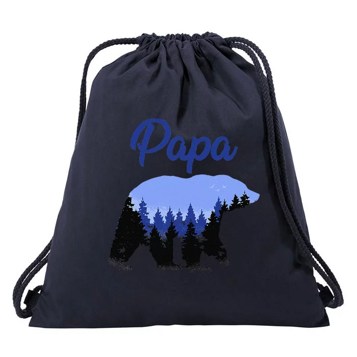 Papa Bear Funny For Dad Gift Ideas Fathers Day Drawstring Bag