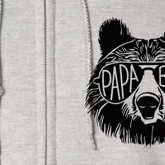 Papa Bear Face Sunglasses Papa Bear Lover FatherS Day Full Zip Hoodie