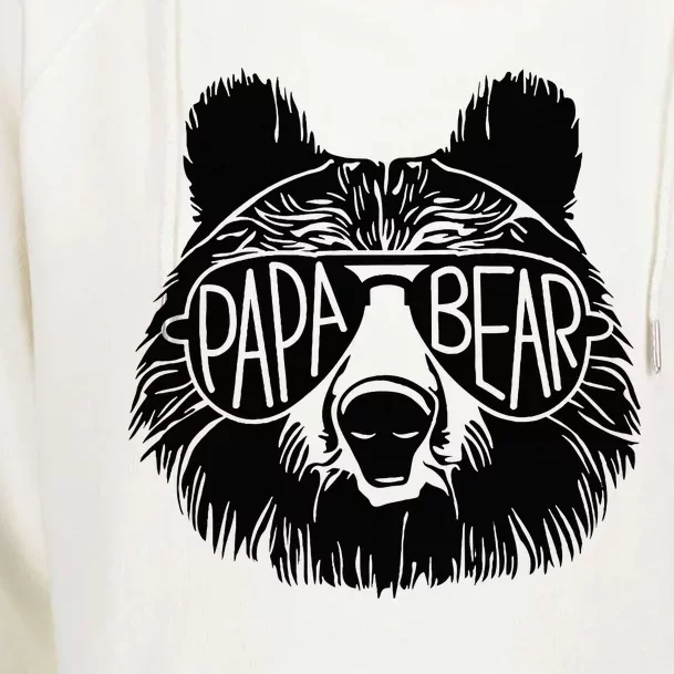 Papa Bear Face Sunglasses Papa Bear Lover FatherS Day Womens Funnel Neck Pullover Hood