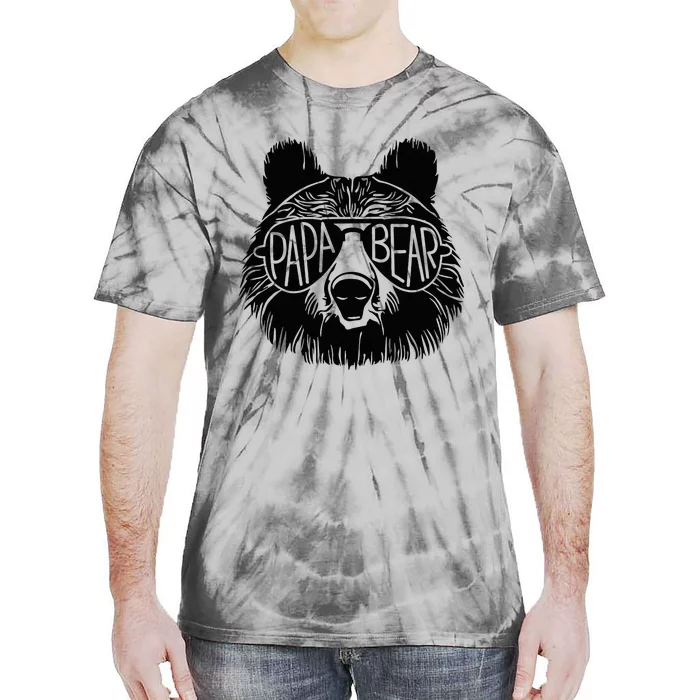 Papa Bear Face Sunglasses Papa Bear Lover FatherS Day Tie-Dye T-Shirt