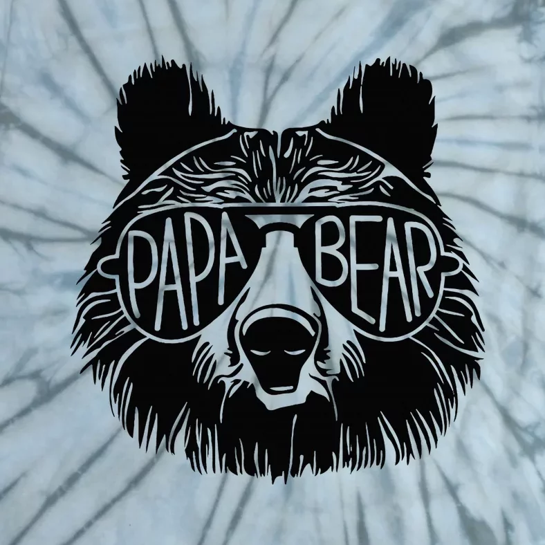 Papa Bear Face Sunglasses Papa Bear Lover FatherS Day Tie-Dye T-Shirt