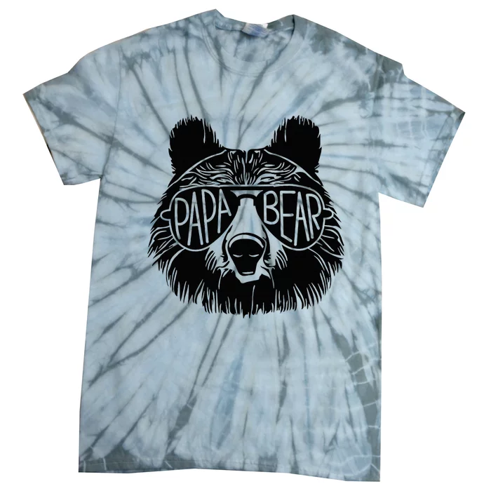 Papa Bear Face Sunglasses Papa Bear Lover FatherS Day Tie-Dye T-Shirt