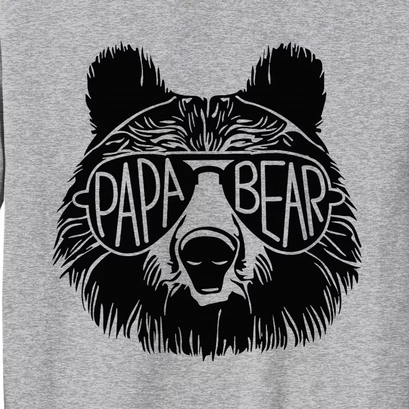 Papa Bear Face Sunglasses Papa Bear Lover FatherS Day Tall Sweatshirt