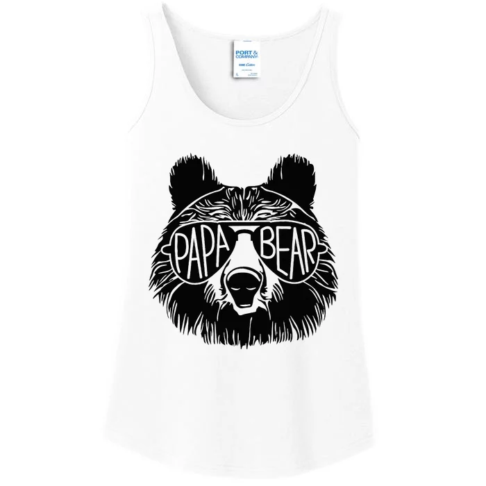 Papa Bear Face Sunglasses Papa Bear Lover FatherS Day Ladies Essential Tank