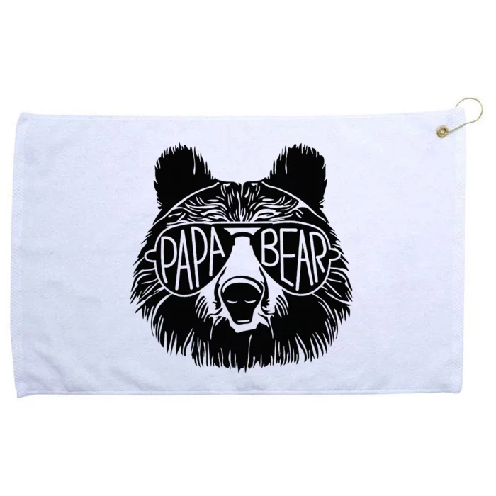 Papa Bear Face Sunglasses Papa Bear Lover FatherS Day Grommeted Golf Towel